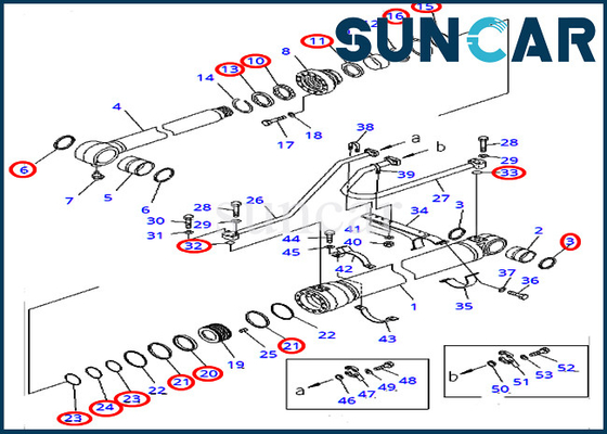 707-99-50650 طقم خدمة ختم أسطوانة دلو يناسب مجموعات نماذج PC400LC-8 PC400-8 كوماتسو