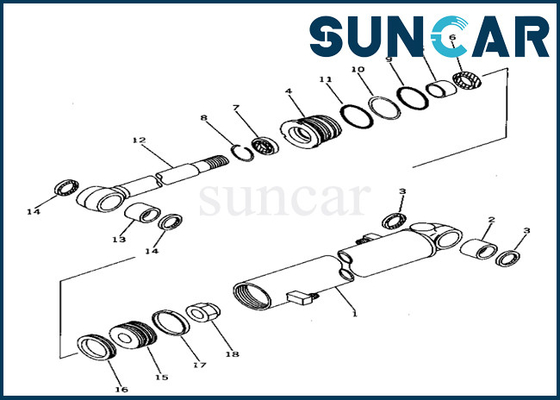 طقم ختم أسطوانة الذراع 20T-63-02070 20T6302070 كوماتسو لمجموعة ختم أسطوانة الذراع PC40-6