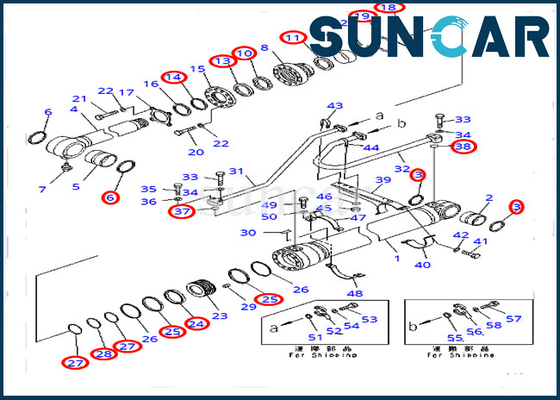 707-99-50720 7079950720 طقم خدمة أسطوانة دلو لمعدات كوماتسو PC400-7 PC400LC-7 الثقيلة