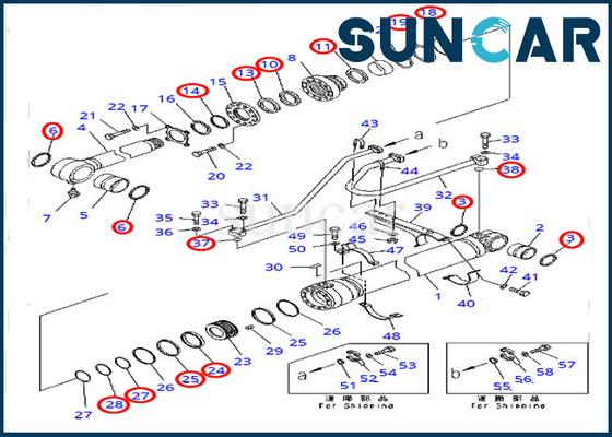 PC400-7 PC400LC-7 نماذج كوماتسو 707-99-50721 دلو أسطوانة ختم عدة حفارة ختم أطقم 7079950721