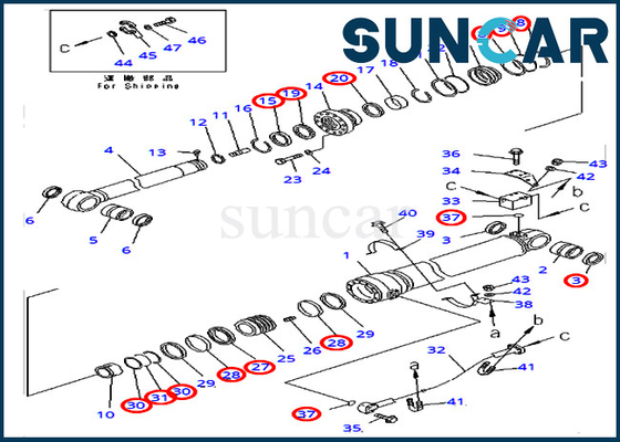 707-99-69710 7079969710 مجموعة الختم لـ PC400-7 PC400LC-7 PC450-7 أسطوانة الذراع كوماتسو إصدار الخارج
