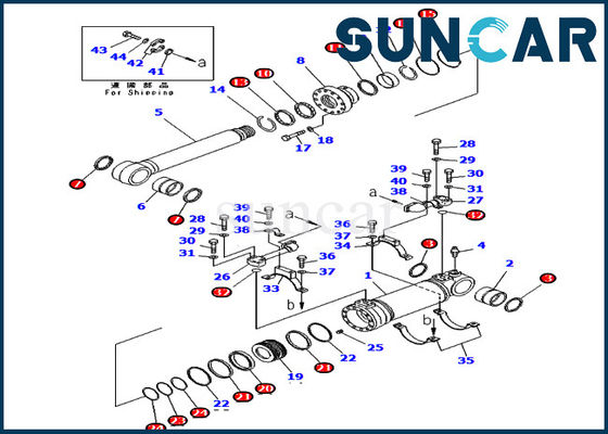 707-99-47800 7079947800 أطقم خدمة مجموعة أدوات ختم أسطوانة التفريغ السفلي يناسب PC400-7E0 PC400LC-8 كوماتسو