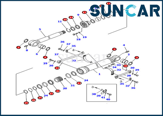 طقم خدمة أسطوانة الجرافة 707-99-72240 PC400-7 PC450LC-7 PC400LC-7 طقم ختم حفارة كوماتسو