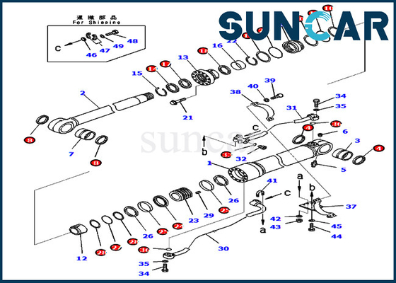 مجموعة الختم 707-99-67871 7079967871 أطقم إصلاح الأسطوانات الهيدروليكية بوم ل PC450-8R PC400LC-8 كوماتسو