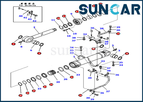 707-99-75910 طقم ختم دلو للأسطوانة الهيدروليكية كوماتسو PC450-8 PC550LC-8 PC400LC-8 أجزاء الخدمة