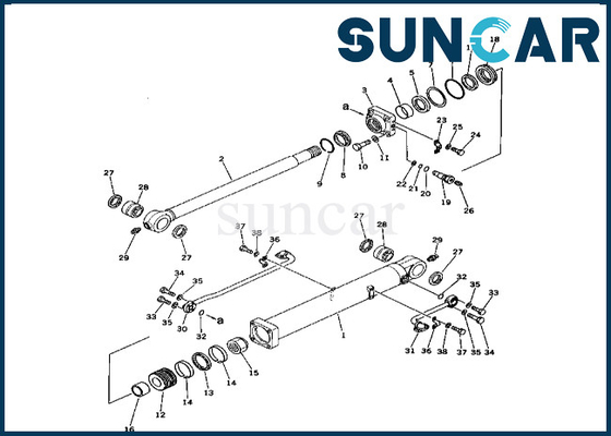 208-63-76100 2086376100 طقم ختم أسطوانة دلو كوماتسو يناسب PC400-1 PC400LC-1 طقم إصلاح ختم أسطوانة دلو