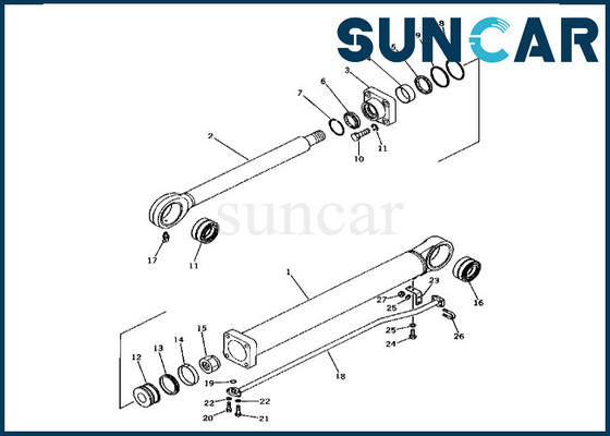 كوماتسو عالية الجودة 208-63-75300 2086375300 دلو ختم أسطوانة عدة ل PC400-1 PC400LC-1