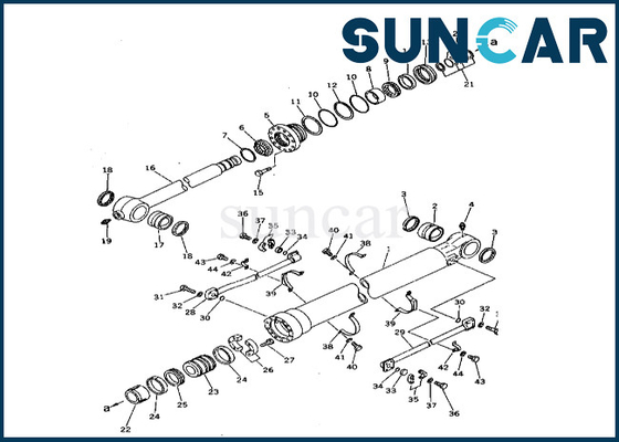 208-63-72100 2086372100 طقم سدادة أسطوانة بوم لمجموعة PC400-3 PC400LC-3 بوم أسطوانة مانعة للتسرب كوماتسو