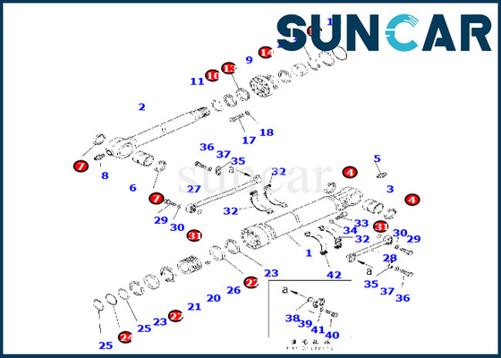 721-98-00150 7219800150 طقم ختم أسطوانة دلو يناسب PC490LC-11 طقم ختم أسطوانة دلو كوماتسو