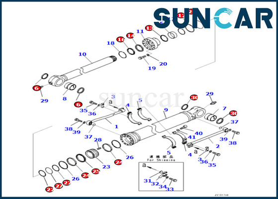 كوماتسو 7219804010 721-98-04010 دلو ختم أسطوانة عدة ل PC500LC-10R PC500LC-10M0