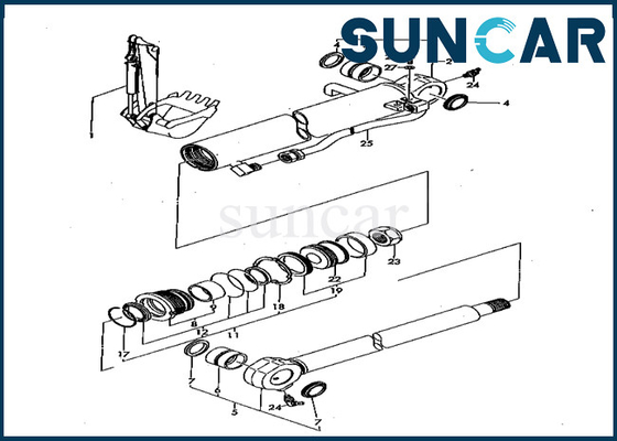 YM172157-99420 مجموعة ختم أسطوانة دلو YM17215799420 مجموعة خدمة أسطوانة دلو كوماتسو لـ PC50FR-1