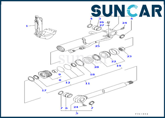 YM172976-72360 YM17297672360 طقم إصلاح ختم أسطوانة دلو كوماتسو لـ PC50FR-1 PC50FR-2