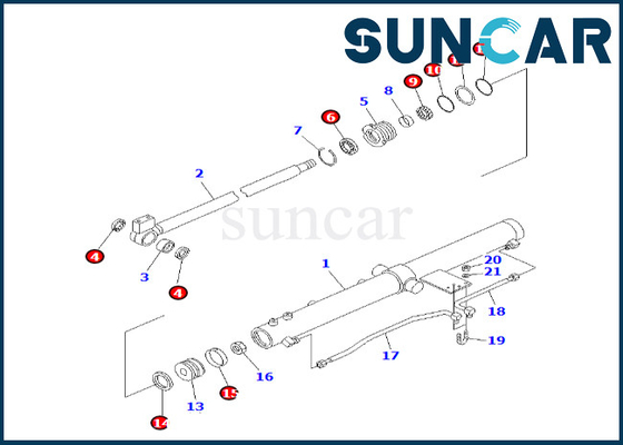 707-98-12320 7079812320 مجموعة ختم أسطوانة الذراع المنزلق ل PC50UU-2 كوماتسو مجموعة ختم ذراع الشريحة كوماتسو