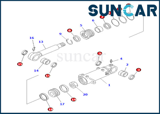 707-98-35520 7079835520 طقم ختم أسطوانة الشفرة يناسب PC50UU-2 Komatsu Blade Cylinder Repair Kit