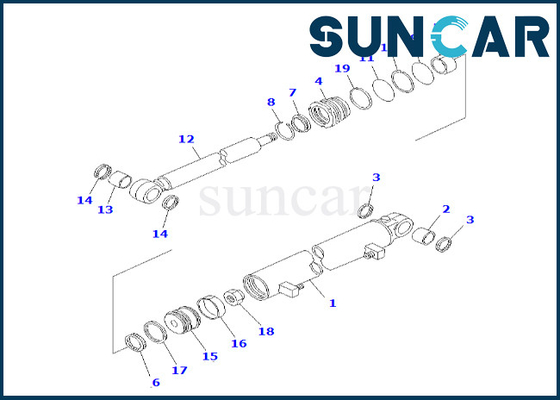 23B-63-01260 23B6301260 مجموعة ختم أسطوانة التحول الجانبي للشفرة لـ GD623A-1 GD521A-1 كوماتسو