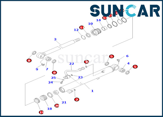 707-98-26200 7079826200 يناسب PC55MR-3 كوماتسو دلو اسطوانة ختم عدة دلو اسطوانة ختم عدة