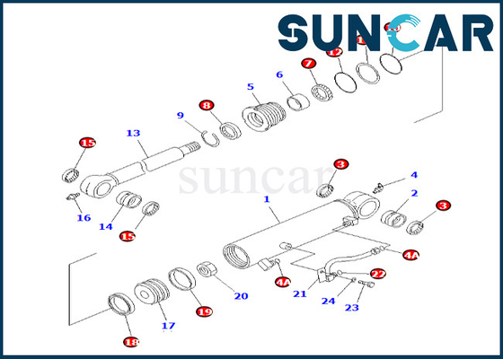 كوماتسو 707-98-29700 7079829700 طقم ختم أسطوانة الأوفست يناسب PC58UU-3 مجموعة ختم أسطوانة الإزاحة