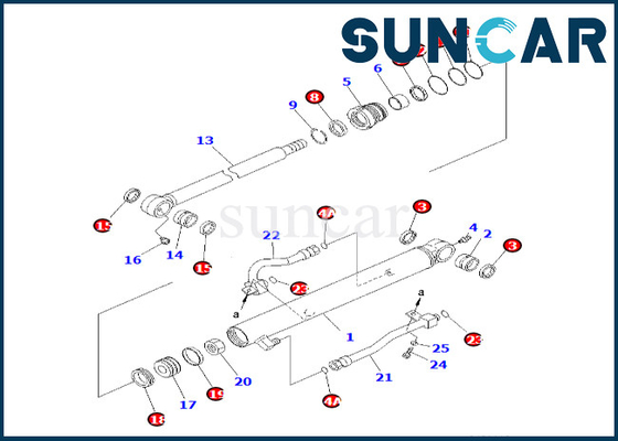 707-98-25960 7079825960 مجموعة ختم أسطوانة دلو ل PC58UU-3 كوماتسو دلو اسطوانة ختم عدة