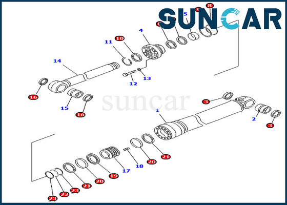 707-99-68500 7079968500 أطقم الخدمة أسطوانة الأوفست تناسب مجموعة ختم حفارة كوماتسو PC400LC-6Z