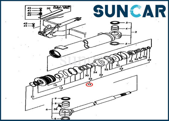 PC40FR-1 PC50FR-1 نماذج Komatsu YM172151-72080 مجموعات خدمة استبدال سوينغ اسطوانة