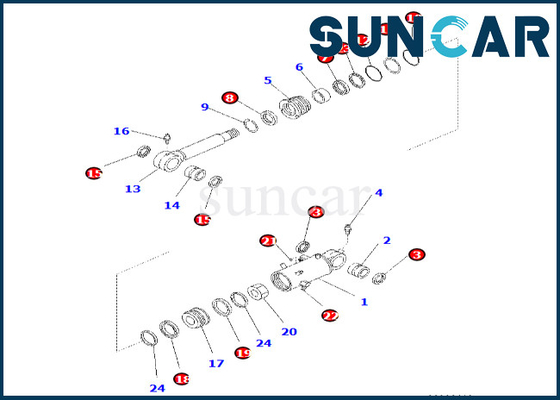 707-99-42551 7079942551 طقم ختم أسطوانة دلو يناسب PC60-8 Komatsu Bucket Cylinder Service Kit