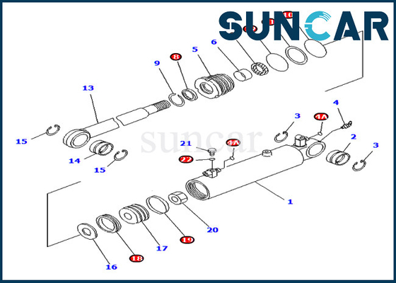 707-98-13610 7079813610 طقم ختم أسطوانة الزاوية يناسب PC40MR-1 PC45MR-1 كوماتسو الداخلية