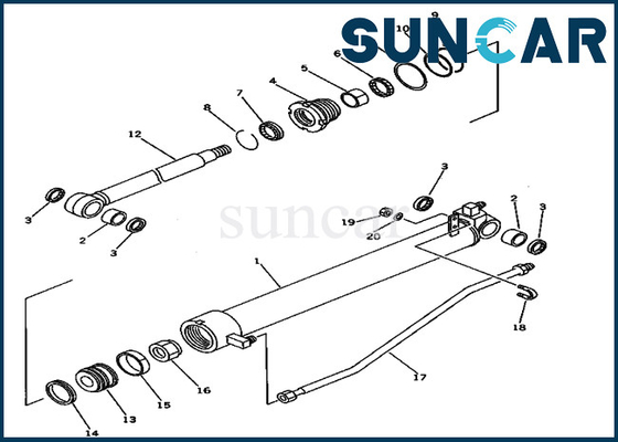 طقم ختم أسطوانة الذراع 20T-63-02021 20T-63-02021 يناسب PC40-5 Model Komatsu Service Kit