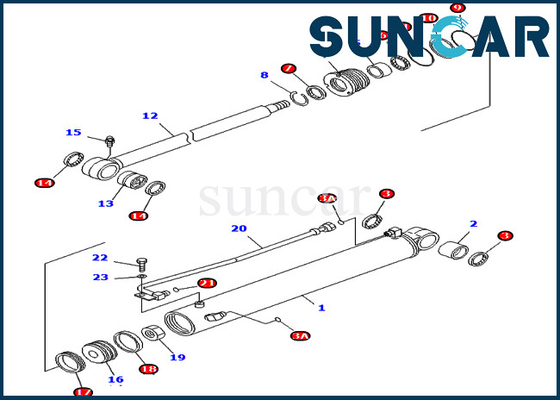 الأجزاء الداخلية كوماتسو 707-98-25710 PC40MR-1 PC40MRX-1 حفارة بوم سوينغ اسطوانة ختم عدة