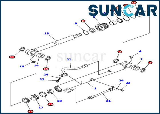 707-98-25910 7079825910 أطقم إصلاح ختم دلو أسطوانة هيدروليكية لكوماتسو PC40MR-1 PC45MR-1