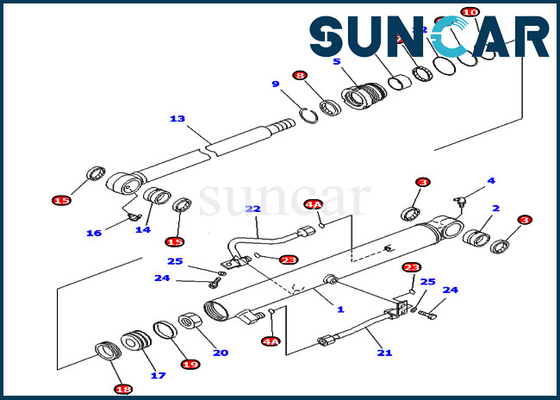 707-98-15740 7079815740 طقم ختم زيت كوماتسو لأسطوانة دلو PC40MR-1 PC40MRX-1 الأجزاء الداخلية