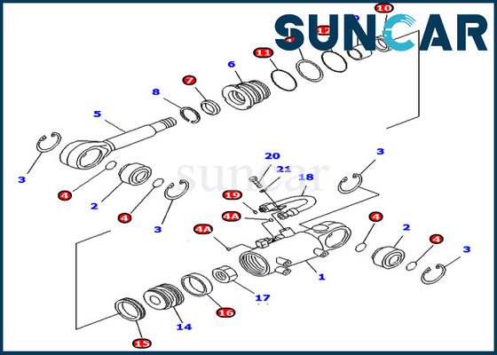 707-98-32550 7079832550 طقم ختم لإصلاح أسطوانة الشفرة لمعدات كوماتسو PC40MR-2 PC50MR-2