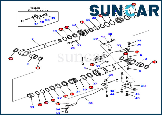 أطقم أسطوانة بديلة 707-99-67481 7079967481 طقم ختم بوم يناسب كوماتسو PC450-8 PC460LC-8 PC430-8