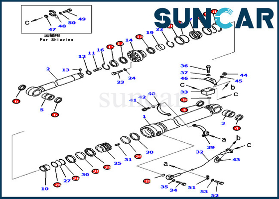 7079969460 أجزاء حفارة PC450-8 PC430-8 كوماتسو 707-99-69460 أطقم خدمة ختم اسطوانة الذراع