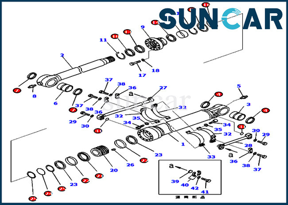 707-99-67470 7079967470 طقم ختم إصلاح أسطوانة الذراع لكوماتسو PC450-8 PC460LC-8 PC430-8