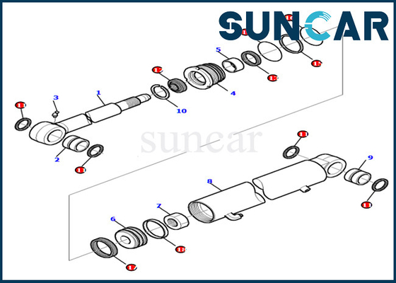 PC45R-8 PC45-1 طقم ختم حفارة 878000416 ذراع هيدروليكي استبدال أسطوانة زيت ختم أطقم