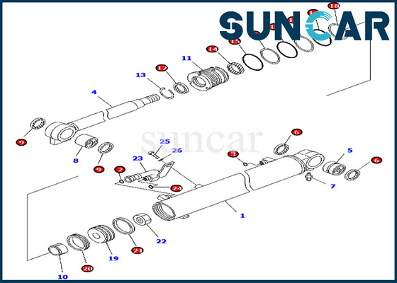 707-98-25750 7079825750 طقم ختم أسطوانة بوم يناسب الأجزاء الداخلية كوماتسو PC45MR-3 PC55MR-3