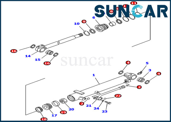 707-98-14770 7079814770 مجموعة ختم أسطوانة الزاوية لمجموعات خدمة Komatsu PC45MR-3 PC50MR-2 PC55MR-3