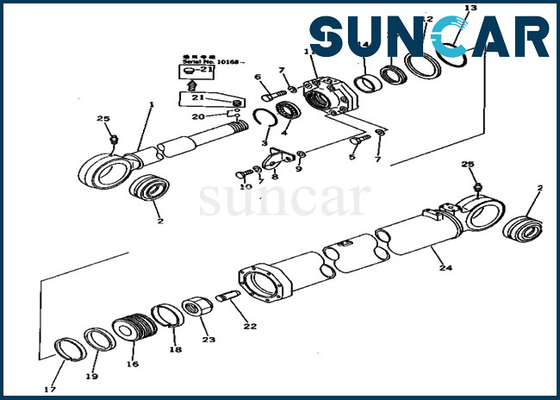 أطقم خدمة مجموعة ختم الذراع 209-63-66300 2096366300 أسطوانة هيدروليكية لـ Komatsu Excavator PC650-1