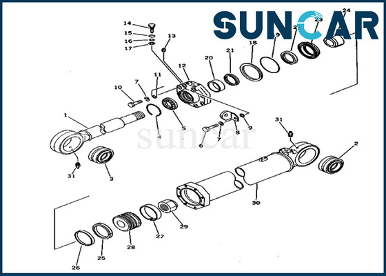 209-63-56101 Boom Cylinder Seal Repair Kit ارتداء المقاومة Komatsu PC650-1 ختم أطقم