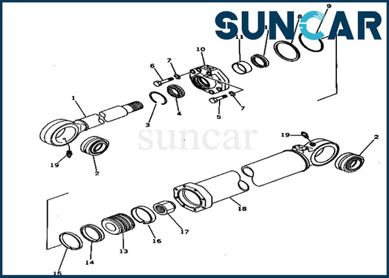 PC650-1 Komatsu Bucket Oil Seal Kit 209-63-76500 2096376500 أطقم ختم استبدال الأسطوانة