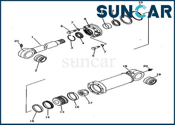 209-63-86401 2096386401 تعويض الاسطوانة طقم خدمة لودر حفار PC650-1 Komatsu Seal Kits