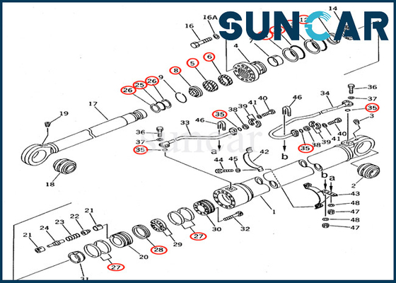 PC650-5 PC710-5 Komatsu Service Kit Parts 707-99-77220 7079977220 Boom Cylinder Oil Sealing Kit