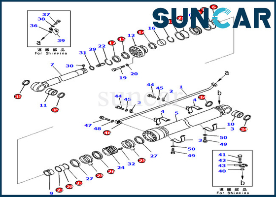 721-98-01370 ذراع ختم عدة طقم إصلاح أسطوانة هيدروليكية لأجزاء نماذج كوماتسو PC650LC-11 PC700LC-11