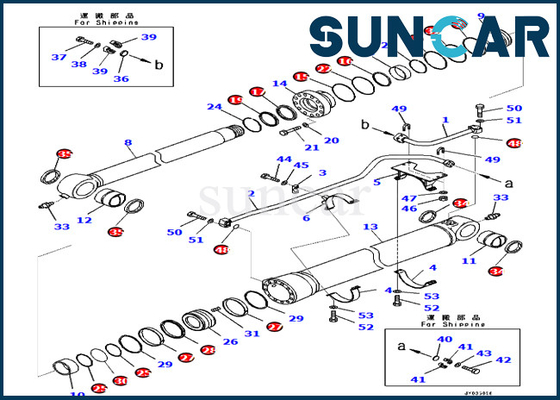 Komatsu 721-98-02220 7219802220 أطقم خدمة الأسطوانة حفارة PC700LC-11 PC700LC-11E0 مجموعة ختم دلو