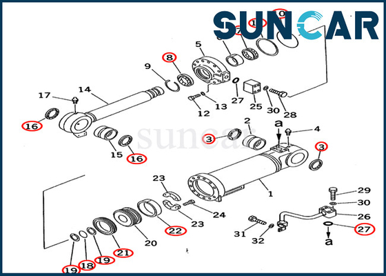 707-98-55500 طقم ختم إصلاح بوم 7079855500 أطقم ختم أسطوانة كوماتسو PC70-7 PC70-7E
