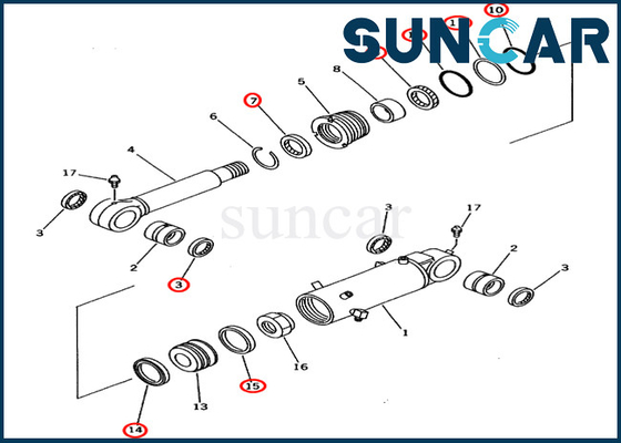 707-98-43130 7079843130 طقم إصلاح ختم أسطوانة الشفرة للنماذج PC60-7 PC70-7 PC70-7E أجزاء الخدمة