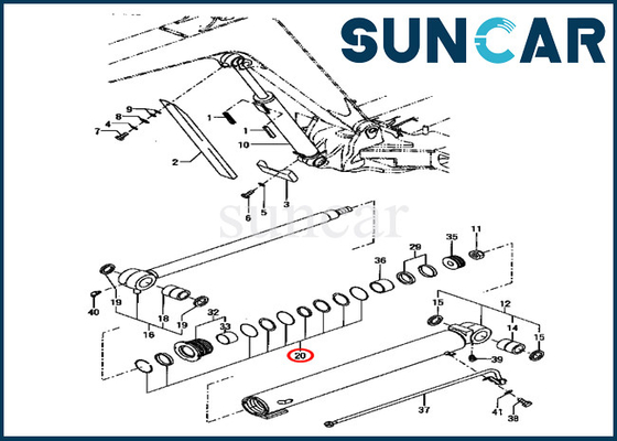 Boom Cylinder Repair Seal Kit YM172187-72250 YM17218772250 نماذج كوماتسو PC70FR-1 أجزاء الخدمة