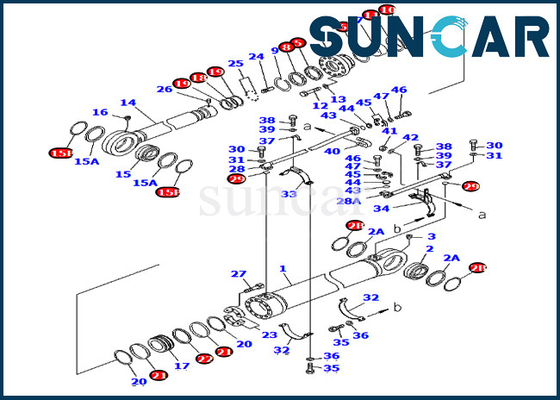 طقم ختم أسطوانة الذراع 707-99-78690 7079978690 لـ Komatsu Excavator PC750-6 المعدات الثقيلة