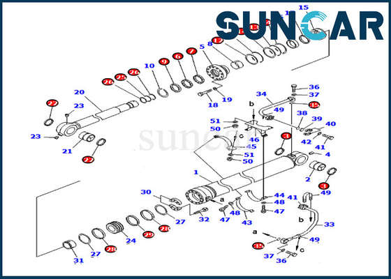707-99-68550 7079968550 طقم إصلاح ختم أسطوانة دلو لطراز ماكينات كوماتسو PC750-6 PC750LC-6